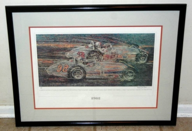 500 Legends: RON BURTON SIGNED LITHOGRAPH 1962 ROADSTERS ROGER WARD ...